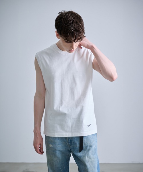 NUMBER (N)INE（ナンバーナイン）の「【NUMBER(N)INE/ナンバーナイン】BASIC HEM PRINTED SLEEVELESS SHIRT / ベーシック ワンポイント ロゴプリント ノースリーブ クルーネックシャツ（Tシャツ/カットソー・メンズ・ブラック/ホワイト/チャコールグレー・M/L/XL）」の14枚目の写真
