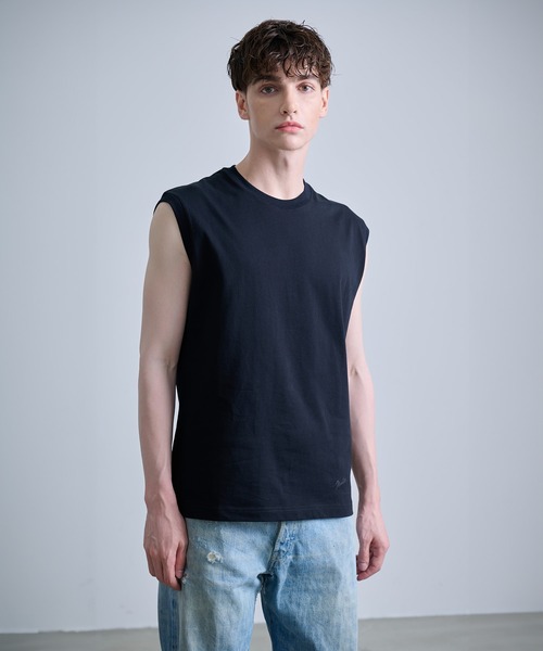 NUMBER (N)INE（ナンバーナイン）の「【NUMBER(N)INE/ナンバーナイン】BASIC HEM PRINTED SLEEVELESS SHIRT / ベーシック ワンポイント ロゴプリント ノースリーブ クルーネックシャツ（Tシャツ/カットソー・メンズ・ブラック/ホワイト/チャコールグレー・M/L/XL）」の18枚目の写真