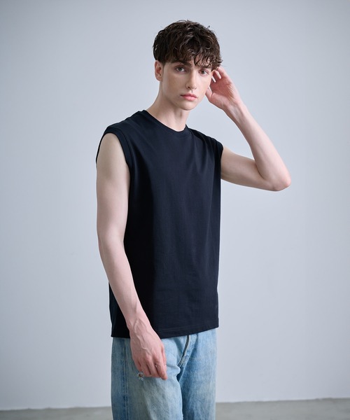 NUMBER (N)INE（ナンバーナイン）の「【NUMBER(N)INE/ナンバーナイン】BASIC HEM PRINTED SLEEVELESS SHIRT / ベーシック ワンポイント ロゴプリント ノースリーブ クルーネックシャツ（Tシャツ/カットソー・メンズ・ブラック/ホワイト/チャコールグレー・M/L/XL）」の19枚目の写真