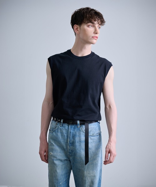 NUMBER (N)INE（ナンバーナイン）の「【NUMBER(N)INE/ナンバーナイン】BASIC HEM PRINTED SLEEVELESS SHIRT / ベーシック ワンポイント ロゴプリント ノースリーブ クルーネックシャツ（Tシャツ/カットソー・メンズ・ブラック/ホワイト/チャコールグレー・M/L/XL）」の22枚目の写真