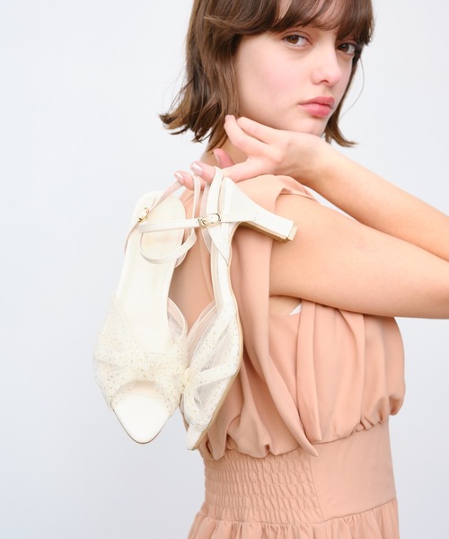 Launa lea(ラウナレア)の「7cmヒールチュールストラップサンダル(0601)(サンダル・レディース・ブラック/ピンクベージュ/アイボリー・LL/L/M/S)」の18枚目の写真