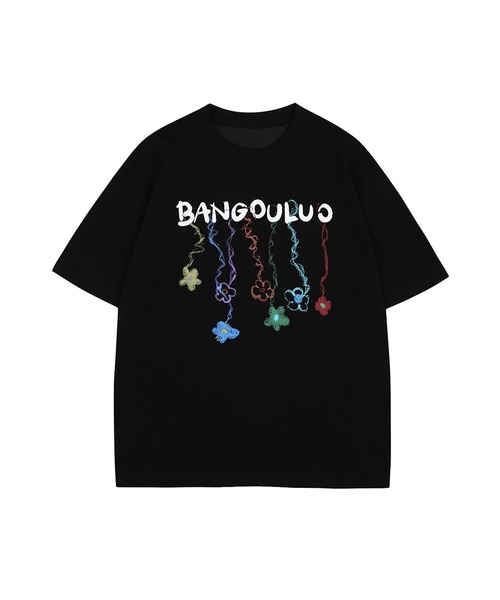 WHISTLES　半袖カットソー  XS ブラック セール】【HOOK】個性派抽象画プリント半袖ビッグTシャツ（T