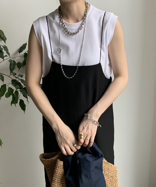 DouDou（ドゥドゥ）の「裾切替タンクプルオーバー（Tシャツ/カットソー・レディース・ピンクベージュ/ブラック/オレンジ/オフホワイト/チャコールグレー・FREE）」の18枚目の写真