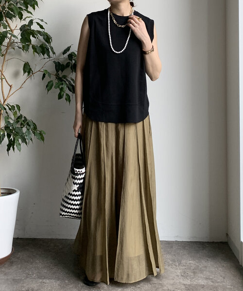 DouDou（ドゥドゥ）の「裾切替タンクプルオーバー（Tシャツ/カットソー・レディース・ピンクベージュ/ブラック/オレンジ/オフホワイト/チャコールグレー・FREE）」の22枚目の写真