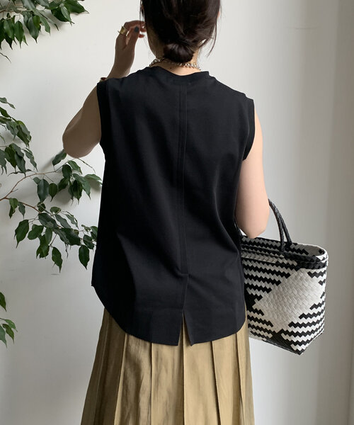 DouDou（ドゥドゥ）の「裾切替タンクプルオーバー（Tシャツ/カットソー・レディース・ピンクベージュ/ブラック/オレンジ/オフホワイト/チャコールグレー・FREE）」の9枚目の写真