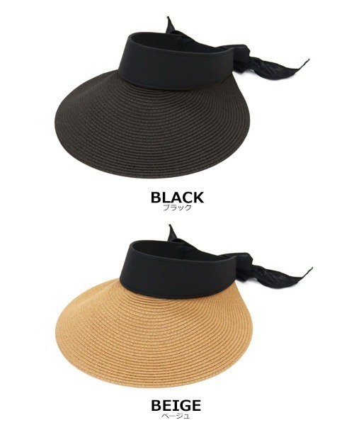 DONOBAN（ドノバン）の「ラフィアサンバイザー（キャップ・レディース・ブラック/ベージュ・ONE）」の17枚目の写真