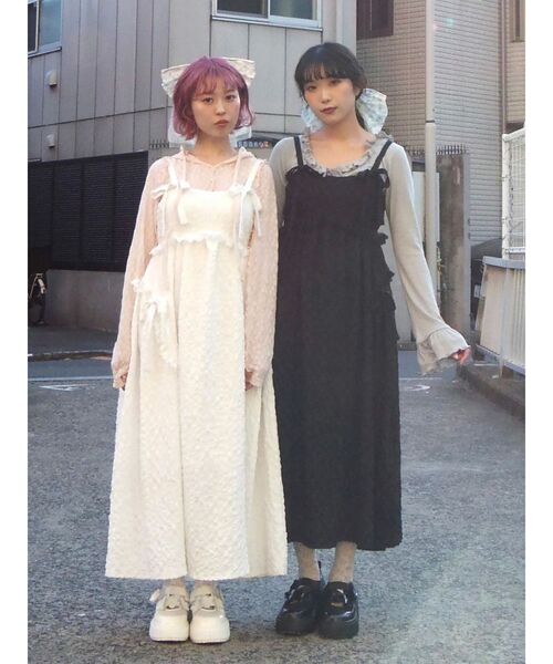 pokopoko ribbon race dress（ワンピース）｜merry jenny