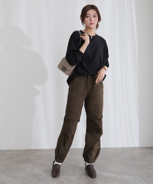 ElegChic(エレグシック)の「リラックスワイド パラシュートパンツ(チノパンツ・レディース・ベージュ/カーキ/ブラック・XXL/XL/L/M/4L)」の3枚目の写真