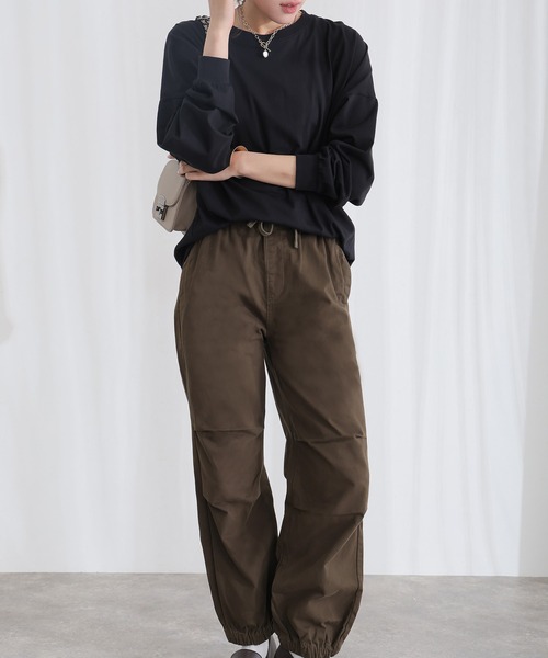 ElegChic(エレグシック)の「リラックスワイド パラシュートパンツ(チノパンツ・レディース・ベージュ/カーキ/ブラック・XXL/XL/L/M/4L)」の8枚目の写真