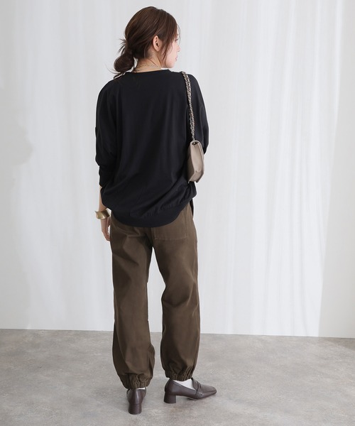 ElegChic(エレグシック)の「リラックスワイド パラシュートパンツ(チノパンツ・レディース・ベージュ/カーキ/ブラック・XXL/XL/L/M/4L)」の9枚目の写真