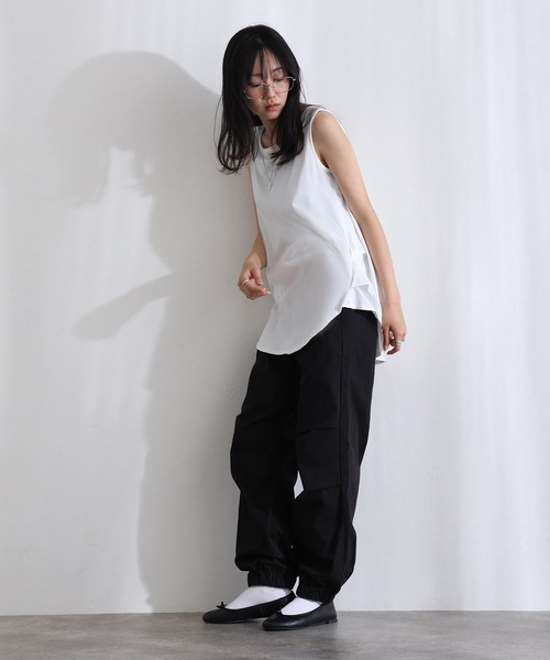 ElegChic(エレグシック)の「リラックスワイド パラシュートパンツ(チノパンツ・レディース・ベージュ/カーキ/ブラック・XXL/XL/L/M/4L)」の19枚目の写真