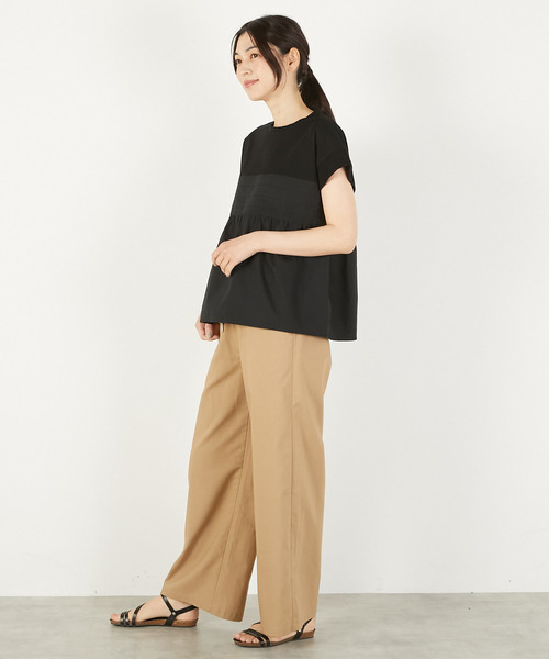 MELROSE claire(メルローズ クレール)の「【レーヨンリネンイージーストレートパンツ】(その他パンツ・レディース・ベージュ/コーラルピンク/ブラウン/ブルー・2/3)」の6枚目の写真