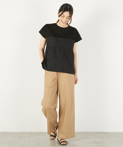 MELROSE claire(メルローズ クレール)の「【レーヨンリネンイージーストレートパンツ】(その他パンツ・レディース・ベージュ/コーラルピンク/ブラウン/ブルー・2/3)」の9枚目の写真