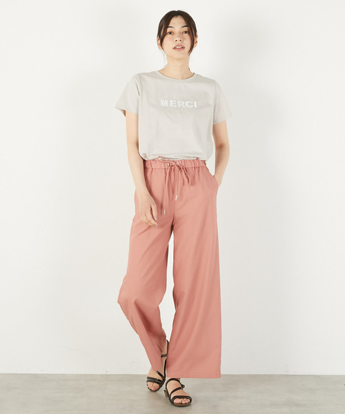 MELROSE claire(メルローズ クレール)の「【レーヨンリネンイージーストレートパンツ】(その他パンツ・レディース・ベージュ/コーラルピンク/ブラウン/ブルー・2/3)」の16枚目の写真