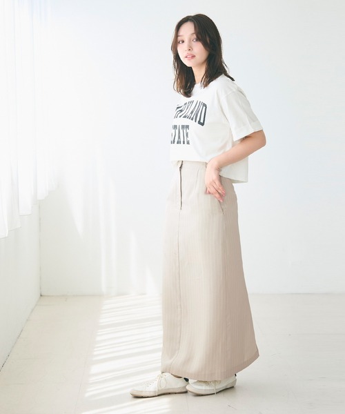coca（coca）（コカ）の「【WEB限定セール】ストライプIラインスカート（スカート・レディース・ライトベージュ/ブルー・S/M/L）」の7枚目の写真