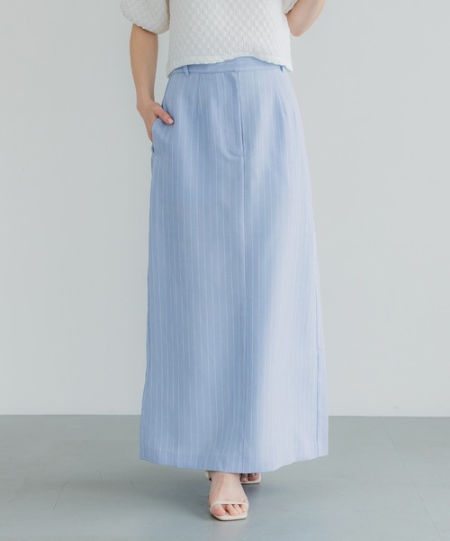 CATCOCOON 2024コレクションWEDNESDAYストライプスカート 白 CATCOCOON 2024コレクションWEDNESDAYストライプスカート 白