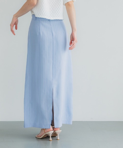 coca（coca）（コカ）の「【WEB限定セール】ストライプIラインスカート（スカート・レディース・ライトベージュ/ブルー・S/M/L）」の16枚目の写真