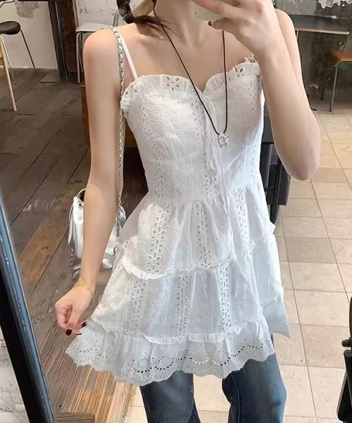 Amiur エミレ レースキャミワンピース Amiur（エミレ）の「arrange lace cami ops（ワンピース）」 - WEAR