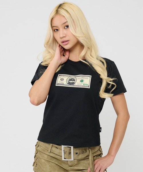 FTW(エフティダブリュー)の「Dirty Cat Dollar Tee(Tシャツ/カットソー・レディース・ホワイト/ピンク/ブラック・X-SMALL/MEDIUM/LARGE)」の1枚目の写真