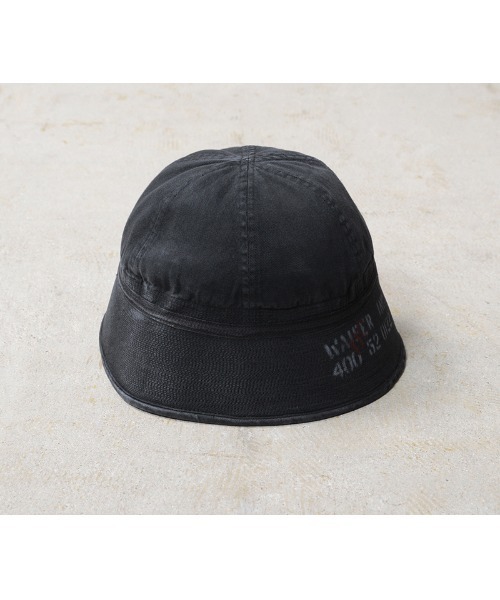 WAIPER.inc(ワイパーインク)の「WAIPER.inc 米軍 セーラーハット STENCIL PIGMENT DYED【WP1117】(ハット・メンズ・ブラック/イエロー・M/L/XL)」の1枚目の写真