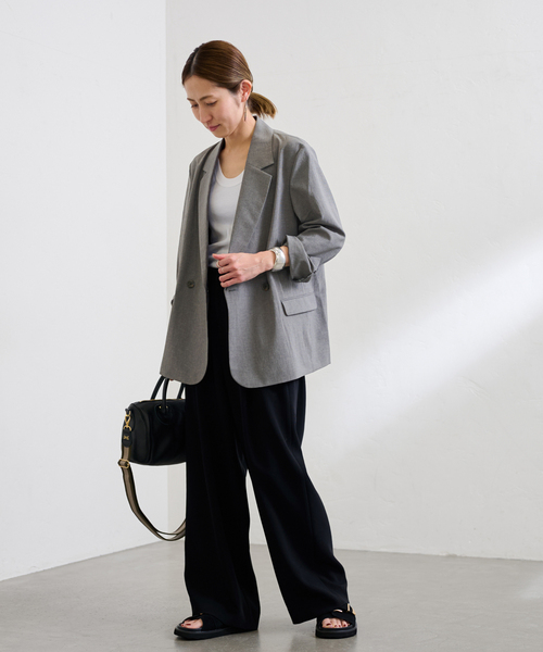 FRAMeWORK（フレームワーク）の「≪追加≫撥水強撚PEジャケット 3（テーラードジャケット・レディース・ブラウン系その他/チャコールグレー/スミクロ・FREE）」の17枚目の写真