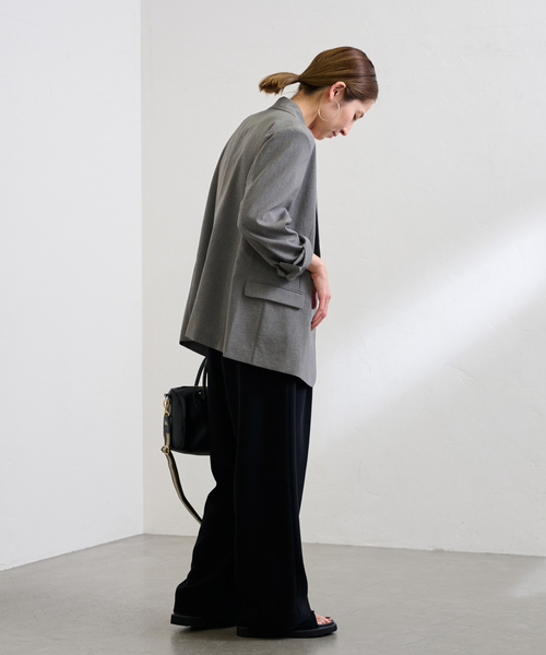 FRAMeWORK（フレームワーク）の「≪追加≫撥水強撚PEジャケット 3（テーラードジャケット・レディース・ブラウン系その他/チャコールグレー/スミクロ・FREE）」の18枚目の写真