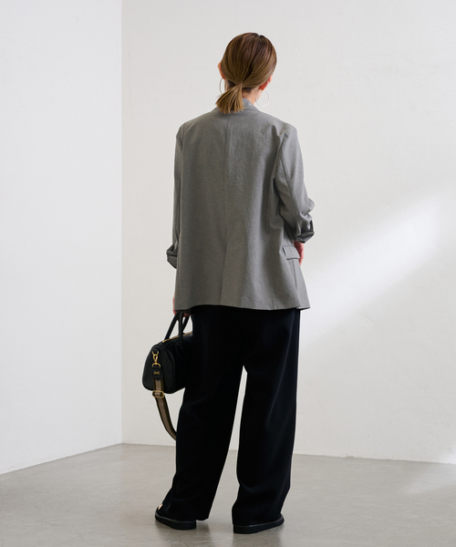 FRAMeWORK（フレームワーク）の「≪追加≫撥水強撚PEジャケット 3（テーラードジャケット・レディース・ブラウン系その他/チャコールグレー/スミクロ・FREE）」の19枚目の写真