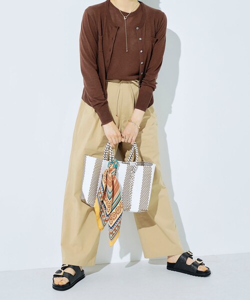 fredy emue(フレディエミュ)の「【MoonBird /ムーンバード】ワイドシェイプメルカドバッグ(かごバッグ・レディース・ホワイト系その他/オフホワイト/ブラック系その他・FREE)」の8枚目の写真