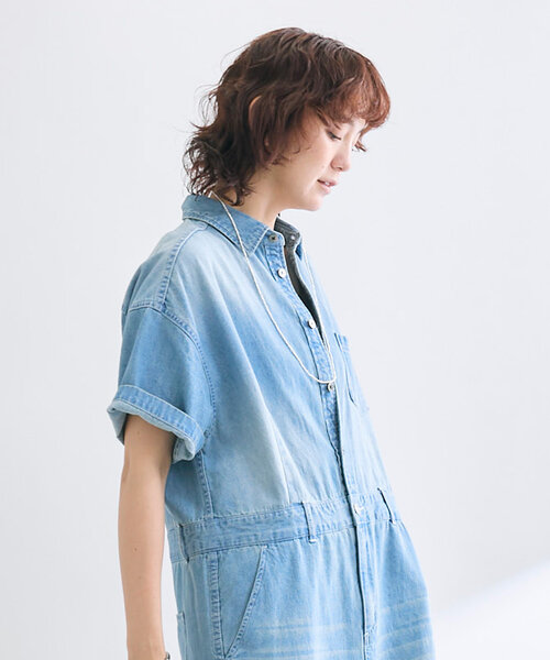 RIVE DROITE（リヴドロワ）の「【MONN×Yoshiiiiii】半袖デニムシャツワンピース（ワンピース・レディース・ネイビー/ブルー・40/36/FREE）」の7枚目の写真