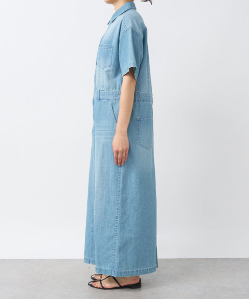 RIVE DROITE（リヴドロワ）の「【MONN×Yoshiiiiii】半袖デニムシャツワンピース（ワンピース・レディース・ネイビー/ブルー・40/36/FREE）」の11枚目の写真