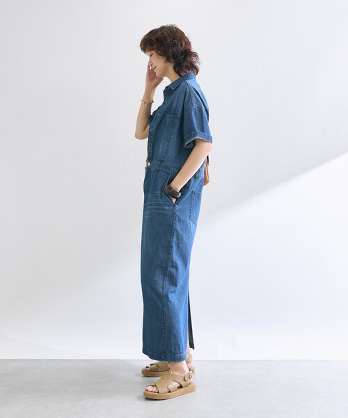 RIVE DROITE（リヴドロワ）の「【MONN×Yoshiiiiii】半袖デニムシャツワンピース（ワンピース・レディース・ネイビー/ブルー・40/36/FREE）」の21枚目の写真