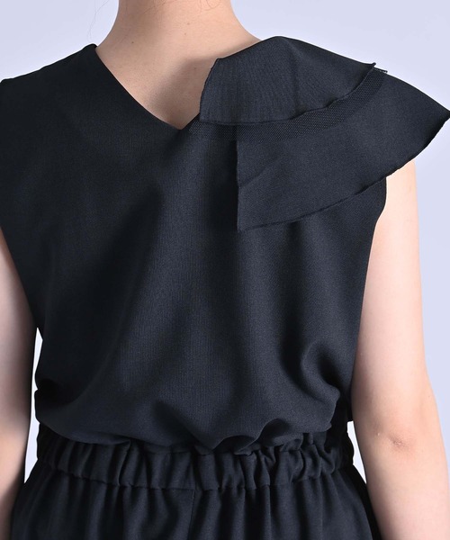 セール】アシメラッフルオールインワン（つなぎ/オールインワン