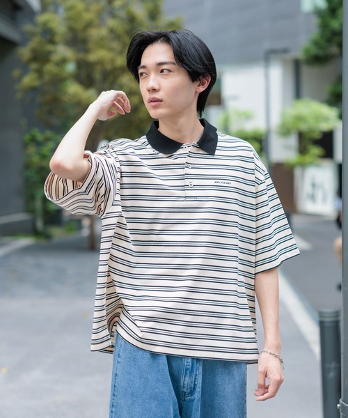 GLOBAL WORK(グローバルワーク)の「ロゴ刺繍ポロシャツ/AND YUA ANY/499715(ポロシャツ・キッズ・ホワイト系8/ダークグリーン・160cm/170cm)」の7枚目の写真