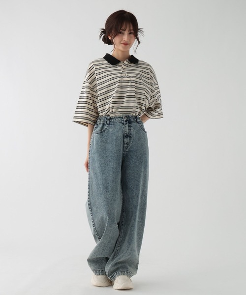 GLOBAL WORK(グローバルワーク)の「ロゴ刺繍ポロシャツ/AND YUA ANY/499715(ポロシャツ・キッズ・ホワイト系8/ダークグリーン・160cm/170cm)」の10枚目の写真