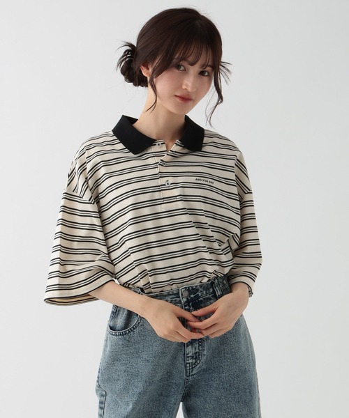 GLOBAL WORK(グローバルワーク)の「ロゴ刺繍ポロシャツ/AND YUA ANY/499715(ポロシャツ・キッズ・ホワイト系8/ダークグリーン・160cm/170cm)」の13枚目の写真