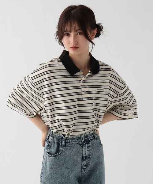 GLOBAL WORK(グローバルワーク)の「ロゴ刺繍ポロシャツ/AND YUA ANY/499715(ポロシャツ・キッズ・ホワイト系8/ダークグリーン・160cm/170cm)」の14枚目の写真