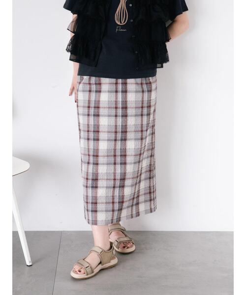 Samansa Mos2(サマンサ モスモス)の「【UVカット】チェック柄ナロースカート(スカート・レディース・ブルー/グリーン/グレー/ピンク・F)」の15枚目の写真