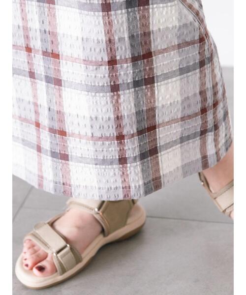 Samansa Mos2(サマンサ モスモス)の「【UVカット】チェック柄ナロースカート(スカート・レディース・ブルー/グリーン/グレー/ピンク・F)」の9枚目の写真