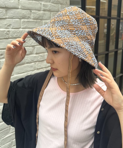 CIAOPANIC TYPY（チャオパニックティピー）の「【Aguni】紐付きペーパーHAT（ハット・レディース・ブラウン/オフホワイト/ブラック・ONE SIZE）」の3枚目の写真