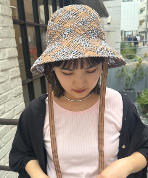 CIAOPANIC TYPY（チャオパニックティピー）の「【Aguni】紐付きペーパーHAT（ハット・レディース・ブラウン/オフホワイト/ブラック・ONE SIZE）」の18枚目の写真