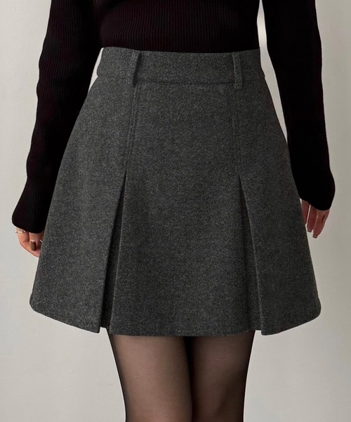 callautia(カラウティア)の「メルトンプリーツミニスカート(インパン付き)(スカート・レディース・ブラック/ダークグレー/ブラウン・LARGE/MEDIUM/SMALL)」の3枚目の写真