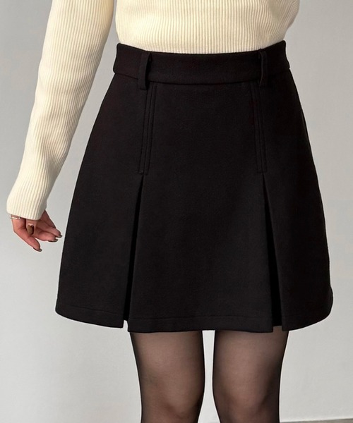 callautia(カラウティア)の「メルトンプリーツミニスカート(インパン付き)(スカート・レディース・ブラック/ダークグレー/ブラウン・LARGE/MEDIUM/SMALL)」の5枚目の写真