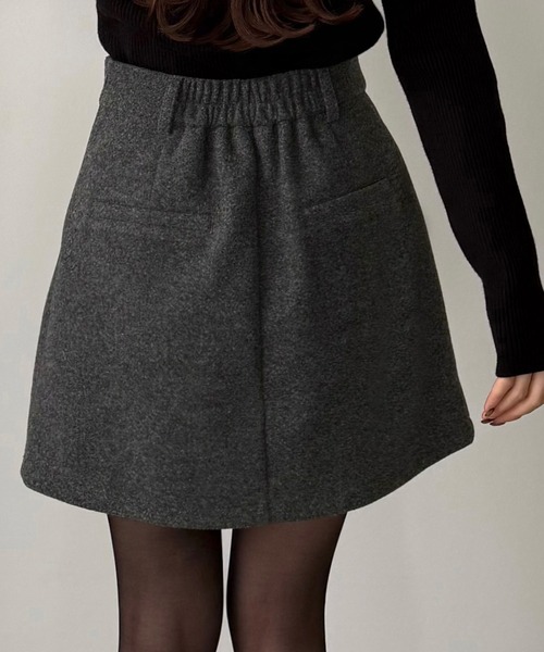 セール】メルトンプリーツミニスカート（インパン付き）（スカート