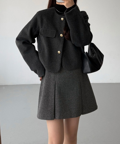 callautia(カラウティア)の「メルトンプリーツミニスカート(インパン付き)(スカート・レディース・ブラック/ダークグレー/ブラウン・LARGE/MEDIUM/SMALL)」の9枚目の写真