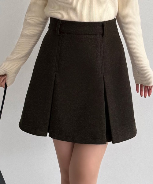 callautia(カラウティア)の「メルトンプリーツミニスカート(インパン付き)(スカート・レディース・ブラック/ダークグレー/ブラウン・LARGE/MEDIUM/SMALL)」の11枚目の写真