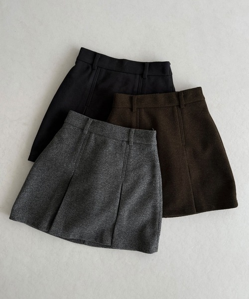 callautia(カラウティア)の「メルトンプリーツミニスカート(インパン付き)(スカート・レディース・ブラック/ダークグレー/ブラウン・LARGE/MEDIUM/SMALL)」の14枚目の写真