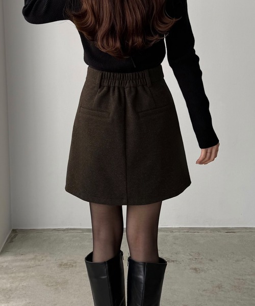 セール】メルトンプリーツミニスカート（インパン付き）（スカート
