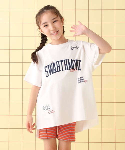 LEPSIM（レプシィム）の「【KIDS】モチーフロゴプルオーバーSS　497005（Tシャツ/カットソー・キッズ・チャコールグレー/オフホワイト/ベージュ・120/140/130）」の2枚目の写真