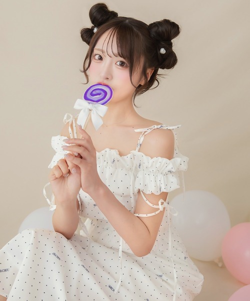 Sofia Ruffle One-piece (Ivory)★韓国人気★[Grace U] SALE アンソフィー un-sophie Circle cut one-piece レディース
