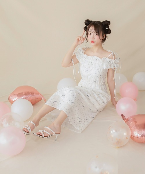 Off-Shoulder Long One Piece/オフショルロングワンピース